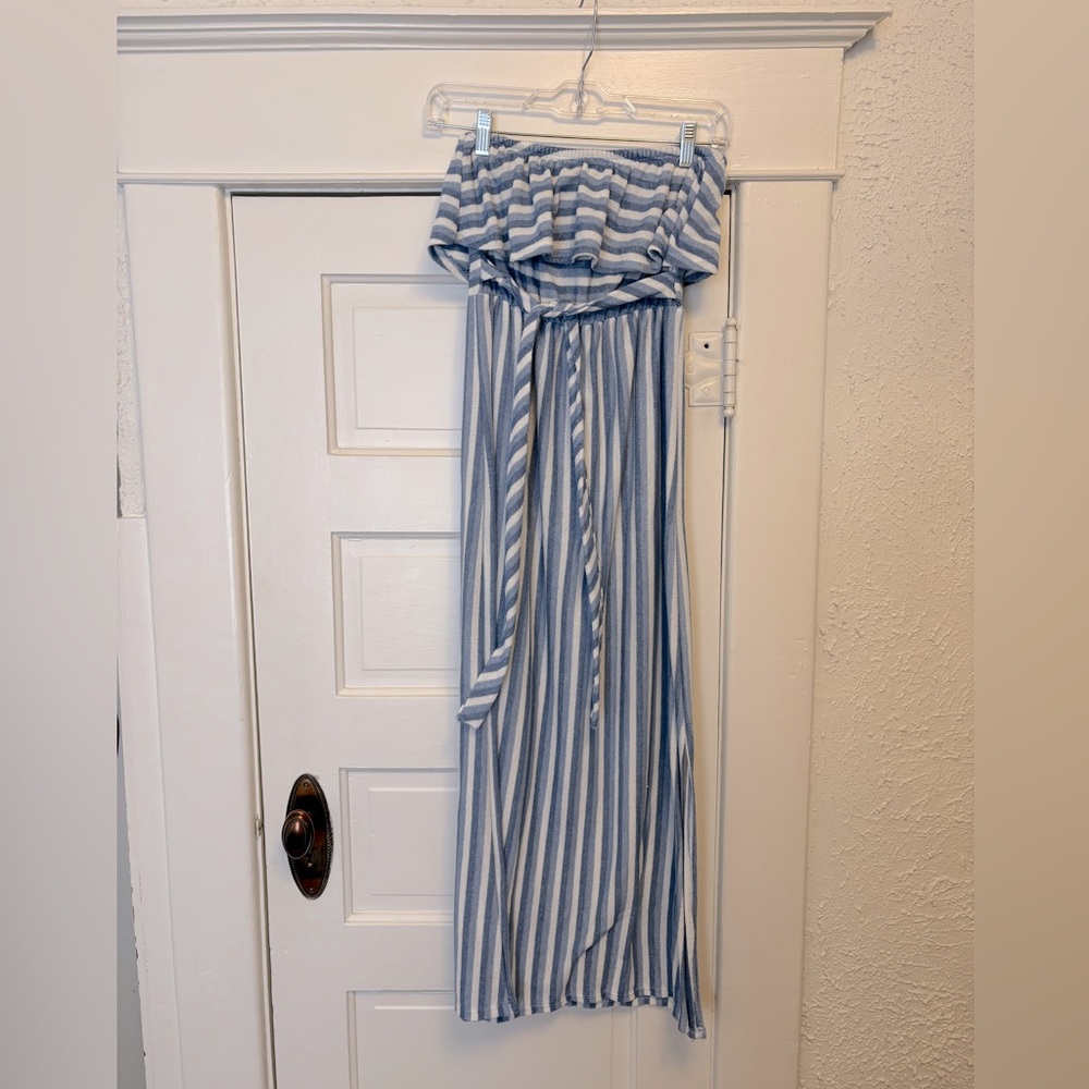Terry Cloth sleeveless dress with tie waist
